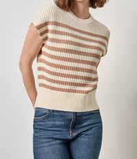 Lilla P Textured Wedge Sweaters in fawn stripe - women's cardigan