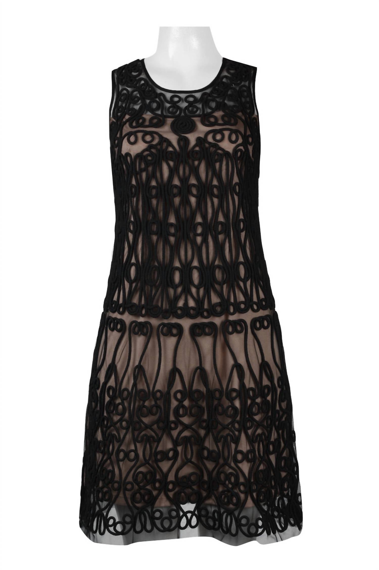 Aidan Mattox - Women's Sleeveless Embroidered Dress