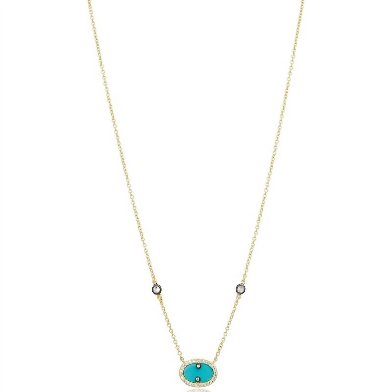 Frieda Rothman - Women's Oval Slice Pave Necklace