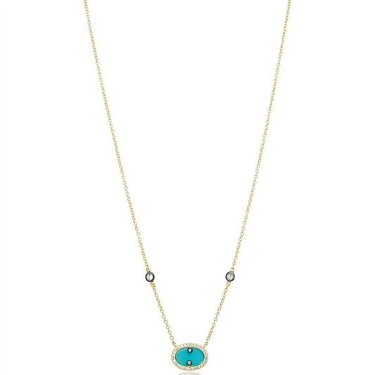Frieda Rothman - Women's Oval Slice Pave Necklace