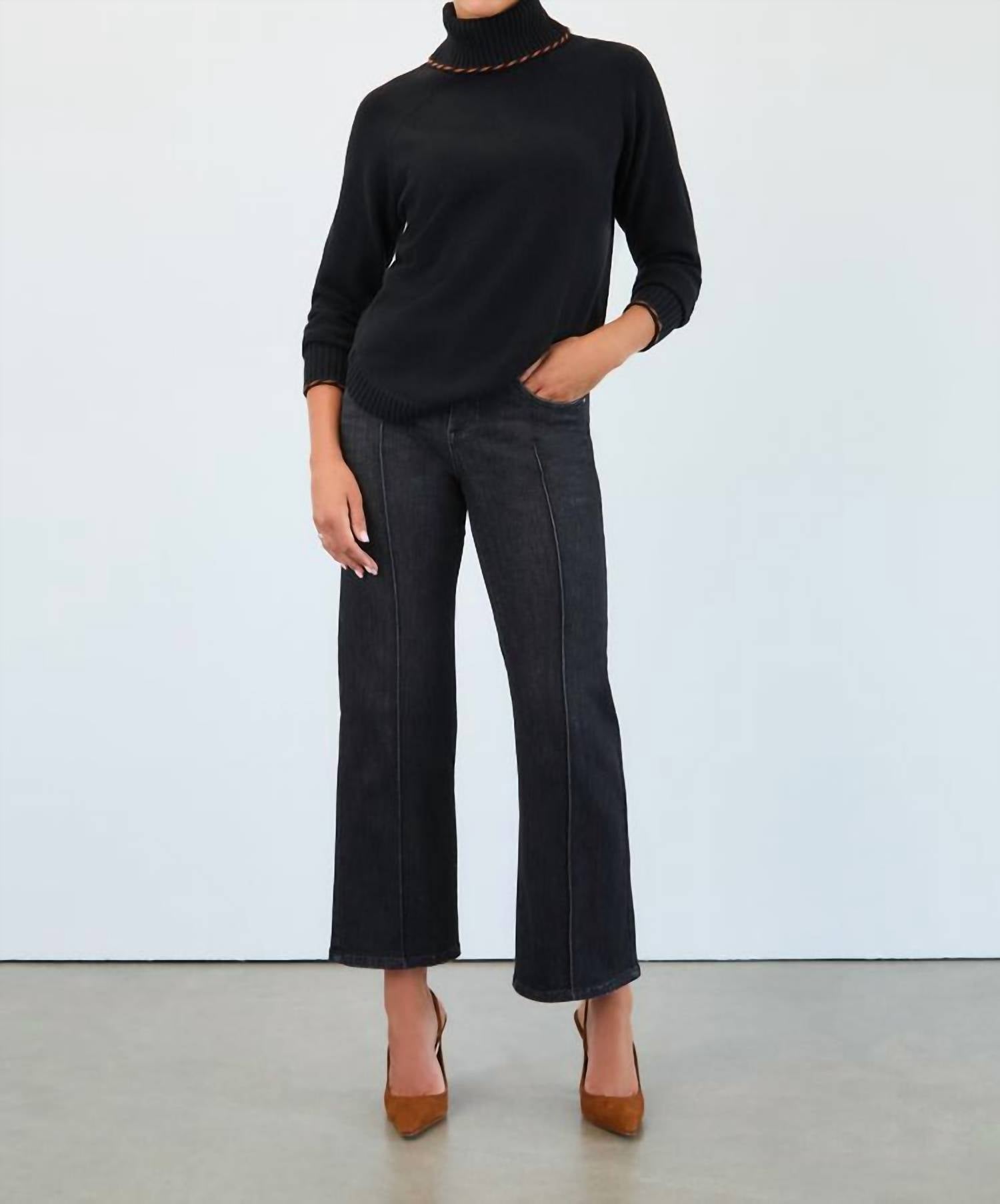 Fdj - Olivia Pintuck Wide Leg Denim Jean