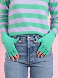 Jumper1234 Women's Fingerless Gloves in green - women's accessory - alternate view