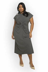 Fashion Szn Curve - Monochrome Print Midi Dress - Plus