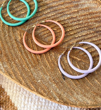White Label - Women's Matte Pastel Hoop Earrings