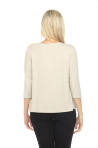 Joseph Ribkoff - V-neck 3/4 Sleeve T-shirt Top