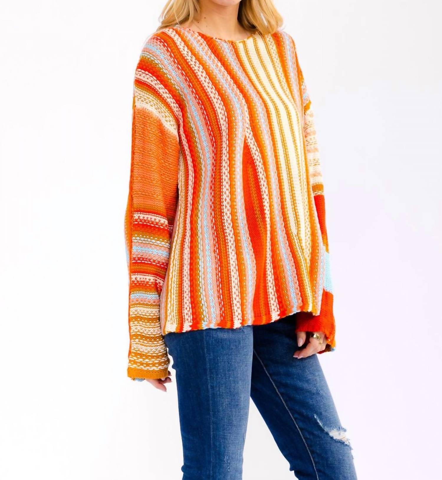 Little Secret Of Mine - Colorblock Long Sleeve Stripe Sweater
