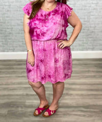 Andree By Unit - Tie Dye Flutter Sleeve Dress