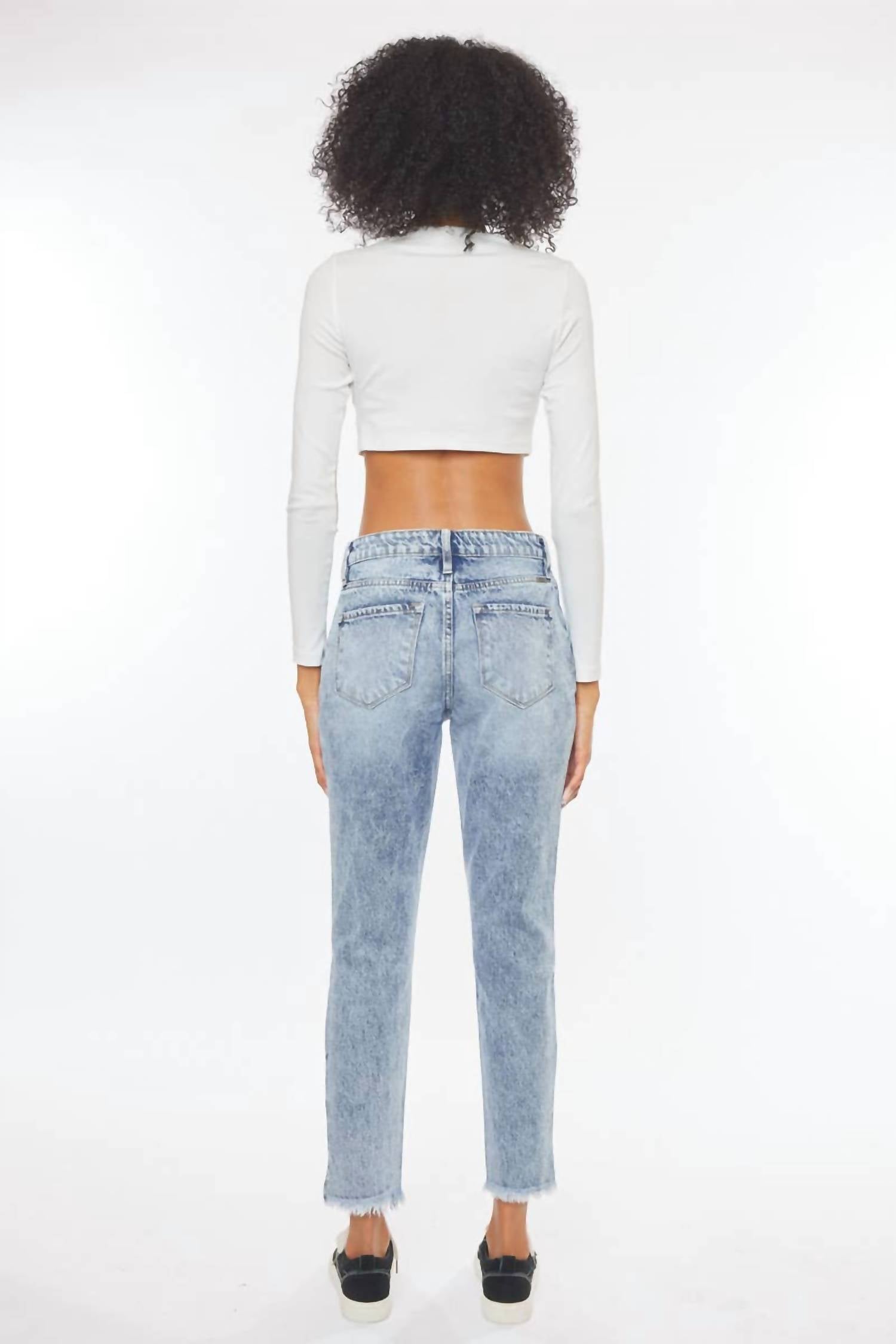 Kancan - High Rise Relaxed Thigh Tapered Leg Mom Jean
