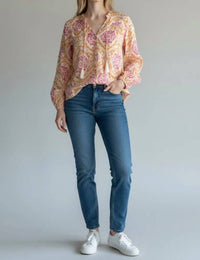 Elan - Print Button Blouse