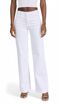 L'Agence Clayton Wide Leg Jeans in blanc - women's jeans