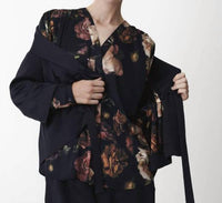 Karmamia Amelia Shirt in scarlett flower - women's blouse - detail view
