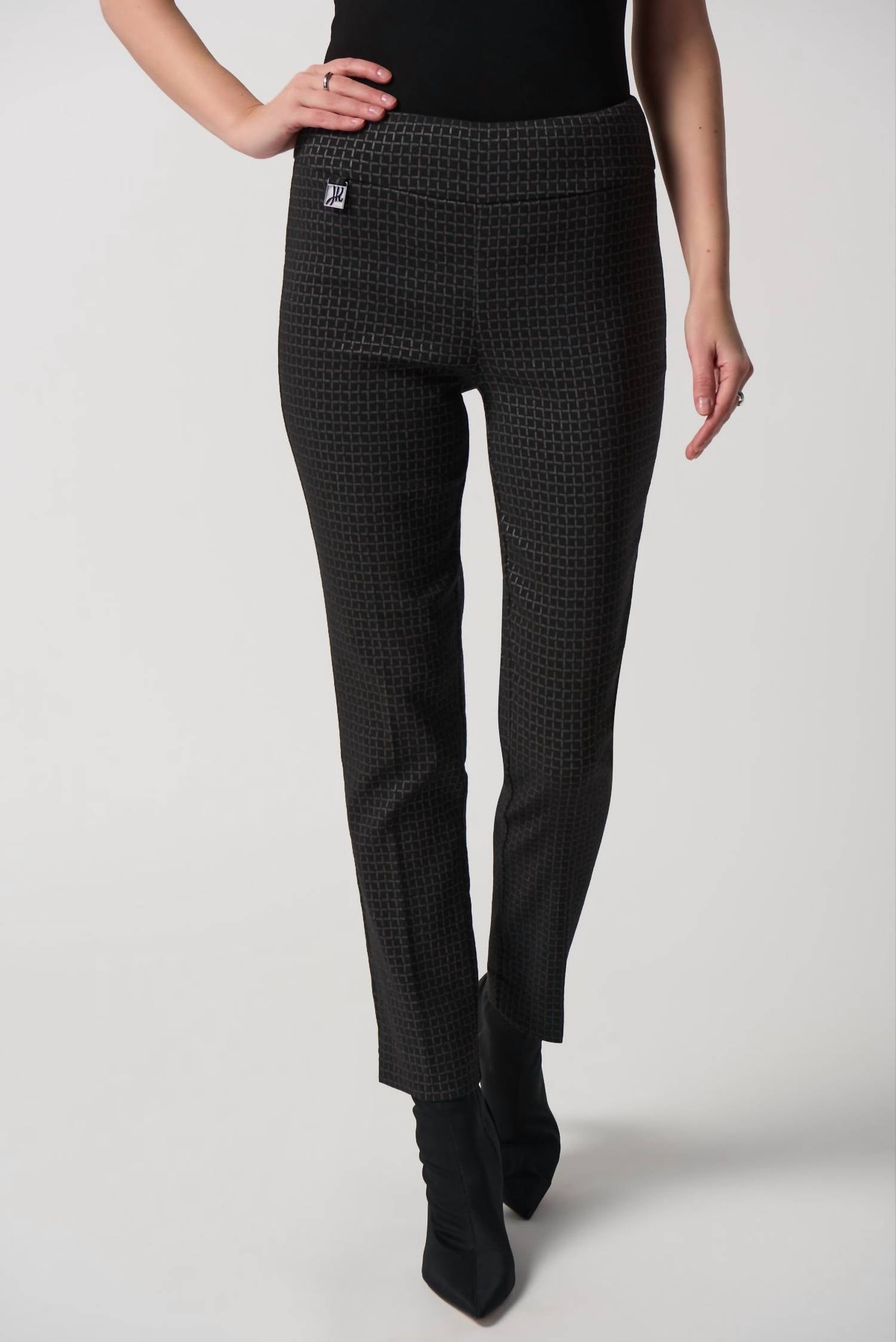 Joseph Ribkoff - Woven Jacquard Slim-fit Pants