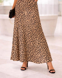 KLd. Signature Polyester Maxi Skirt in leopard - women's skirt
