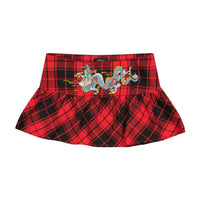 Ed Hardy - Dragon Plaid Flare Miniskirt