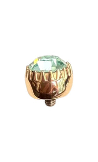 Qudo Women's London Big 10.5mm Jewelry Topper in light peridot rose gold - women's jewelry