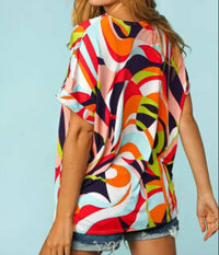 Haptics - Geometric Loose Fit Short Sleeve Top