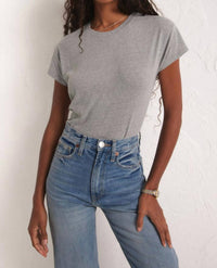 Z Supply Modern Tri Blend Crew Neck Tee in classic heather grey - women's t-shirt