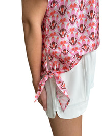 Jade - Print Block Side Tie Tee