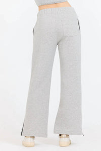 Vintage Havana Contrast Zipper Flare Pant in grey - women's pants - alternate view