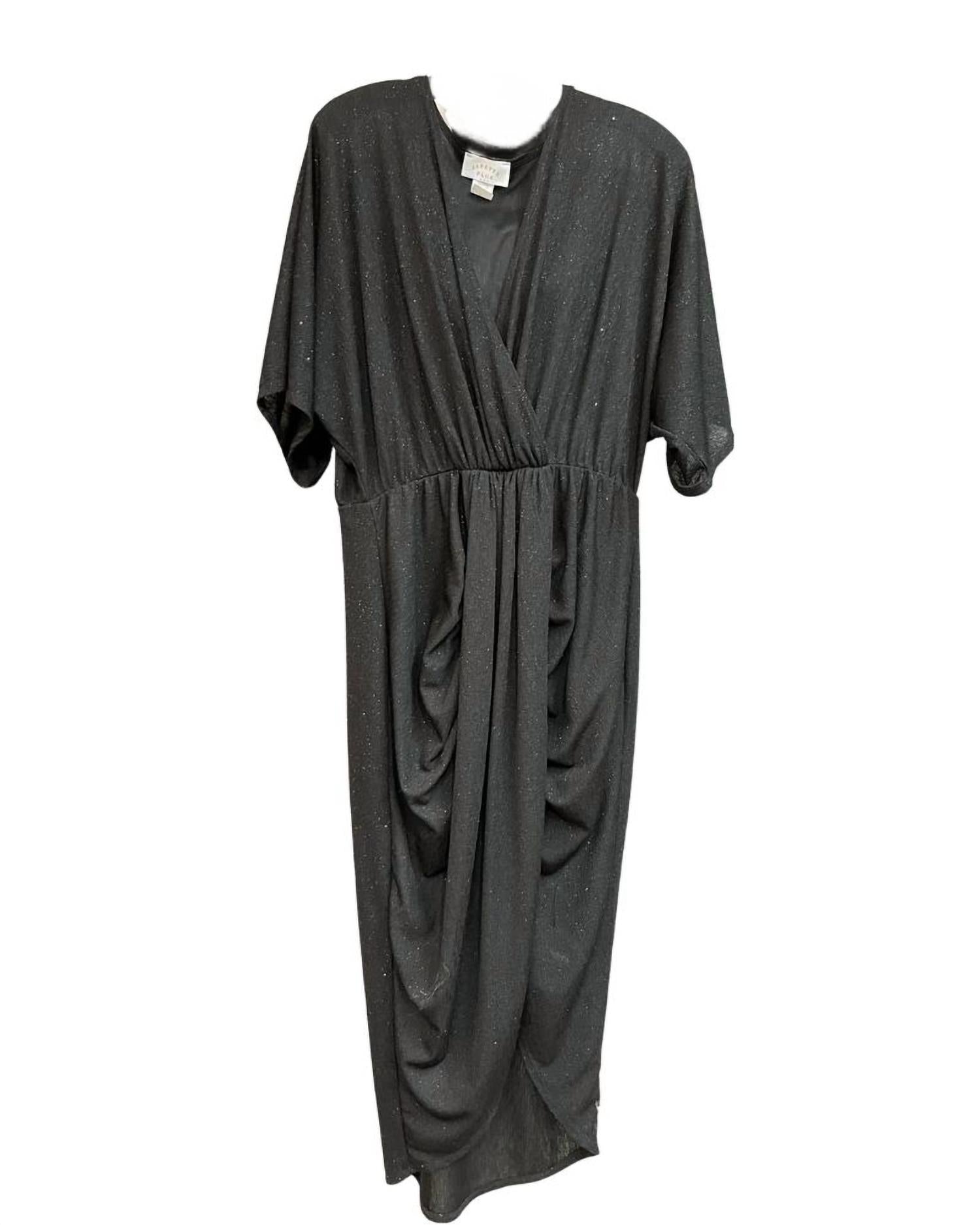 Janette Plus - Draped Glitter Midi Dress