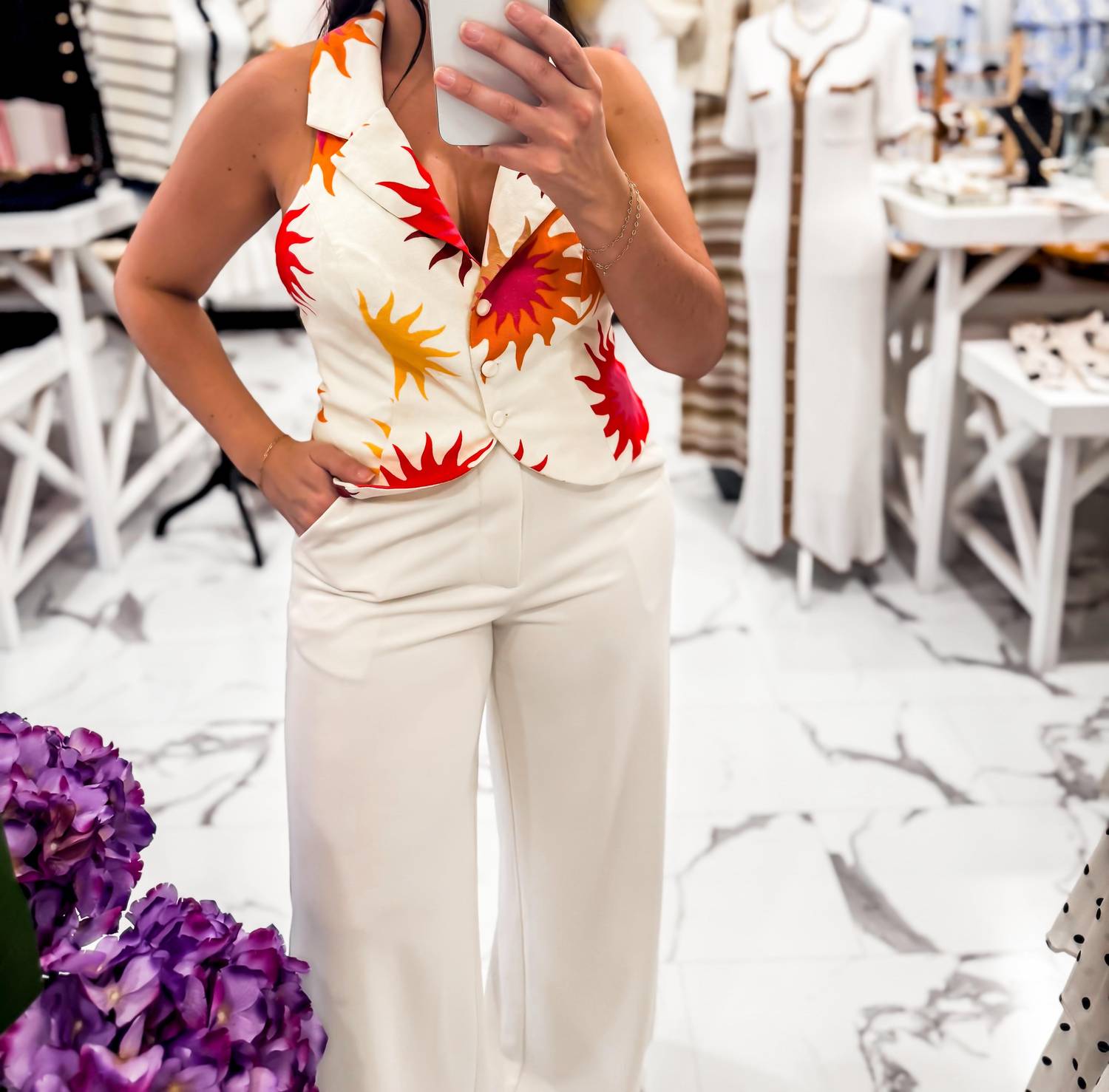 Dress To - Women's Tuscan Sun Print Vest Top