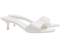 Larroude Women's Greta Mule Sandals in white - women's sandal - detail view