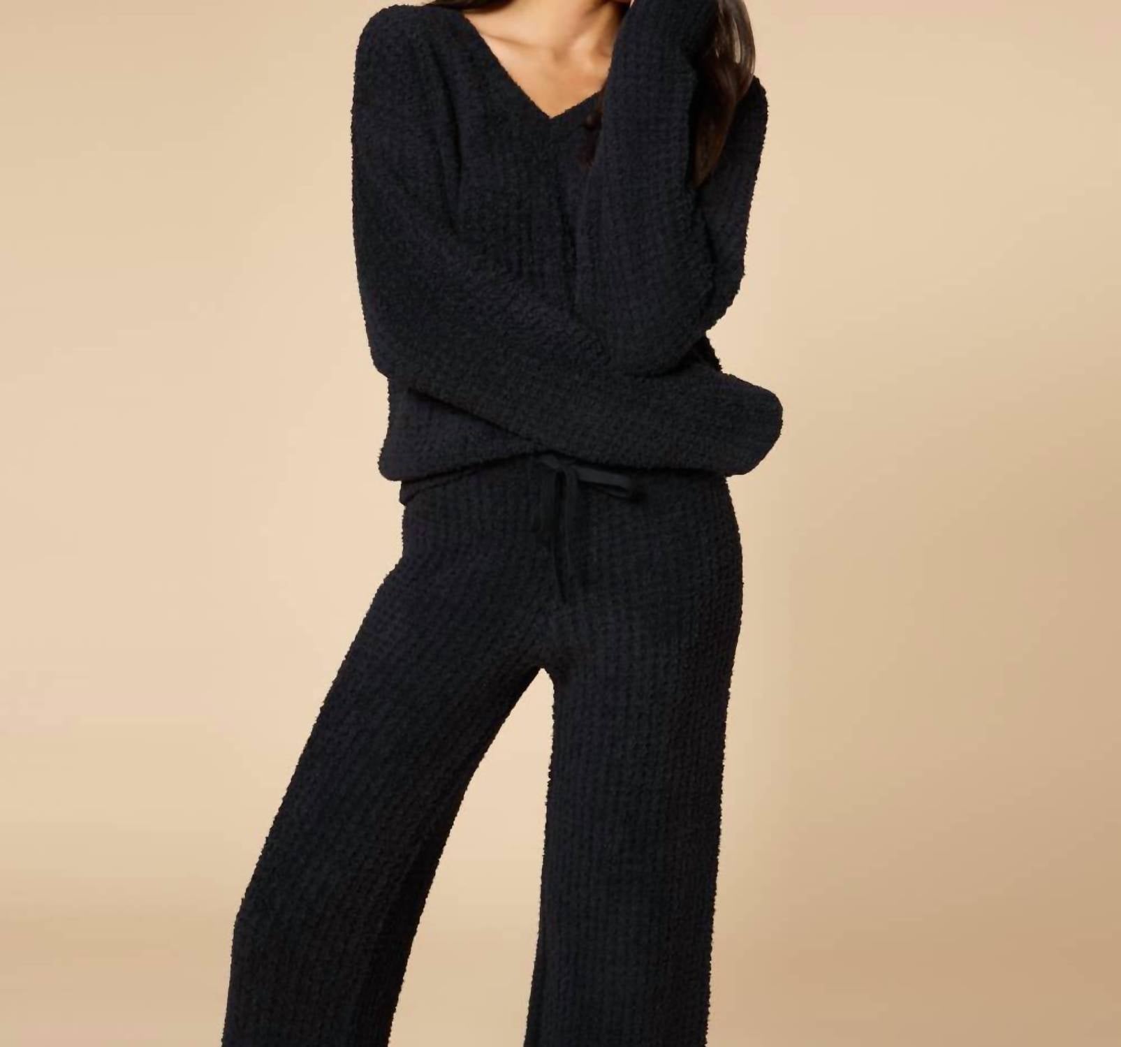 Softies - Marshmallow Waffle V-neck Lounge Set