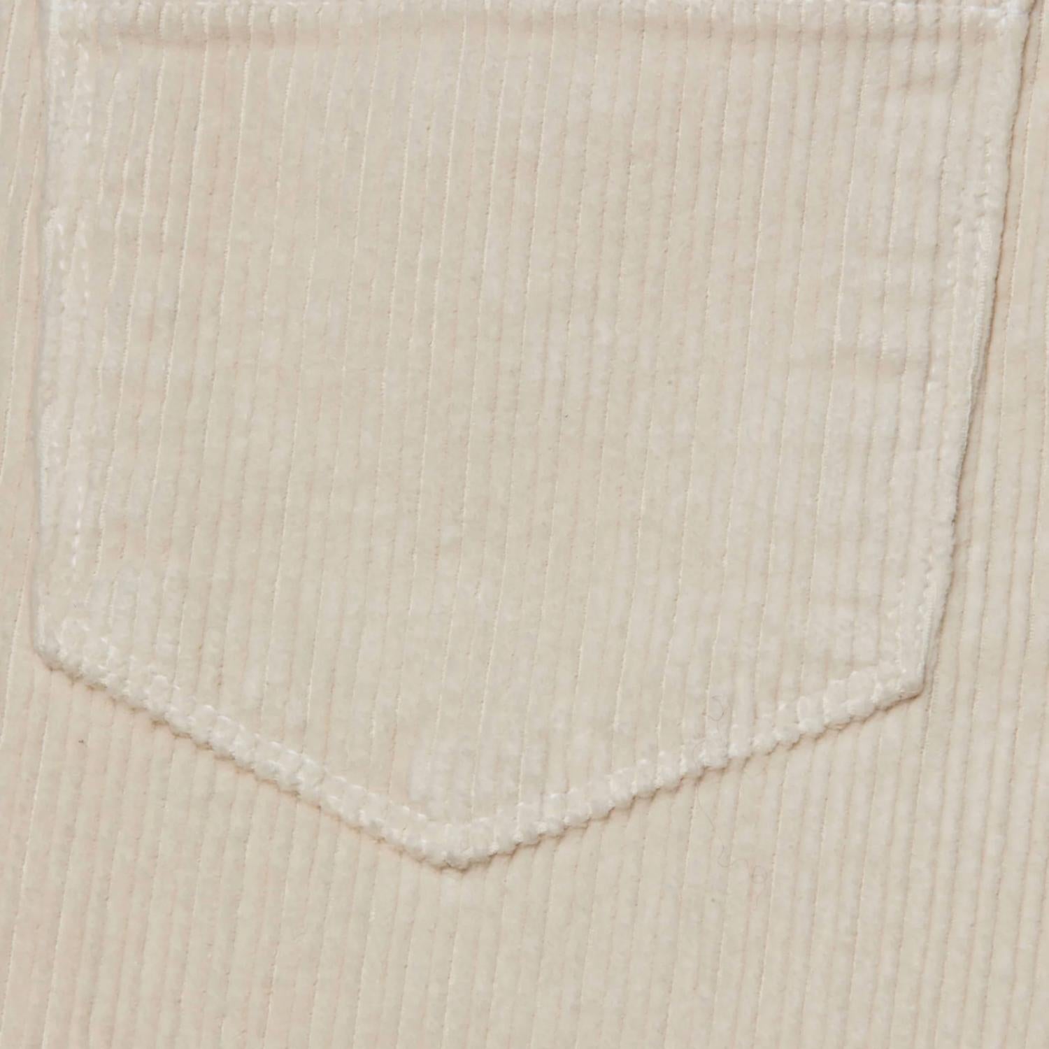 L'Agence Scott High Rise Wide Leg Corduroy Pant in french vanilla - women's jeans - detail view