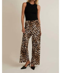 Gilli - Leopard Waist Band Pleated Pants