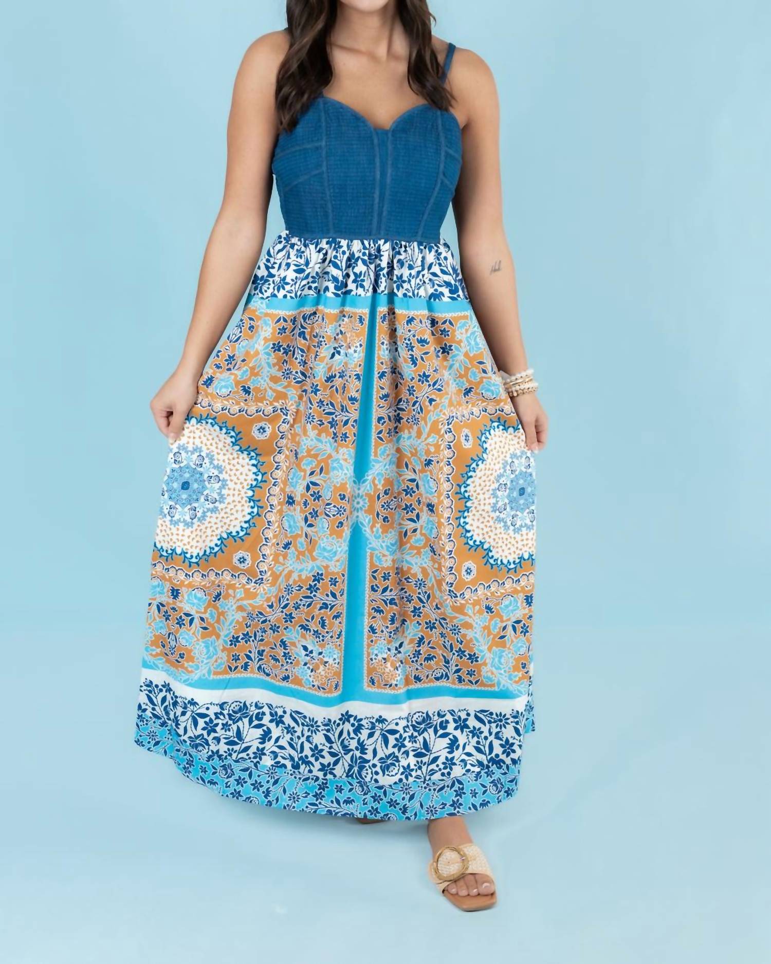 Current Air - Quilted Top Maxi Sundress