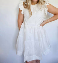 English Factory - Crochet Ruffle Mini Dress