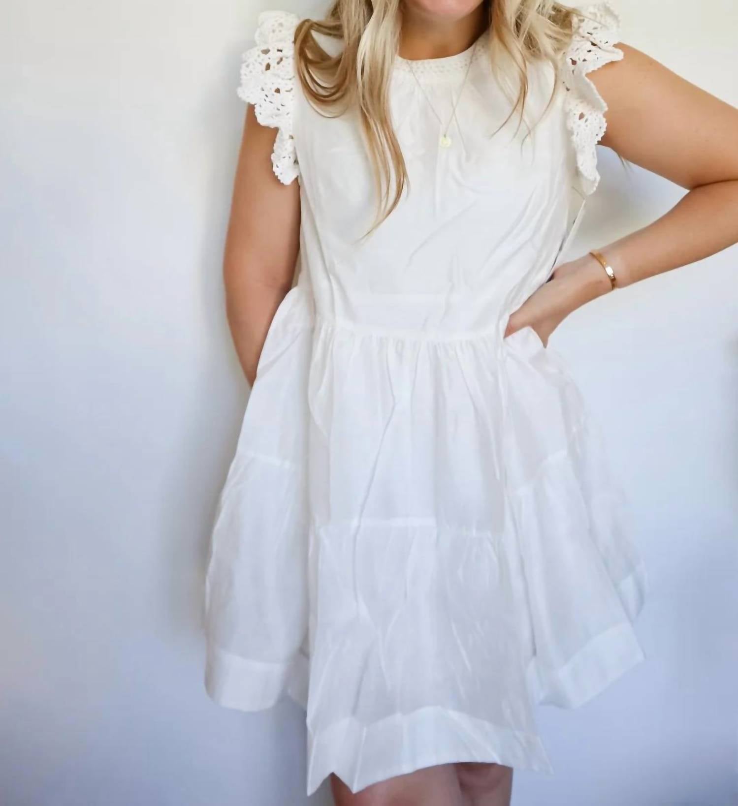 English Factory - Crochet Ruffle Mini Dress