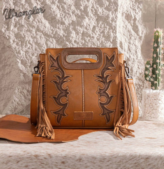 Wrangler - Top Handle Boot Scroll Fringe Tote