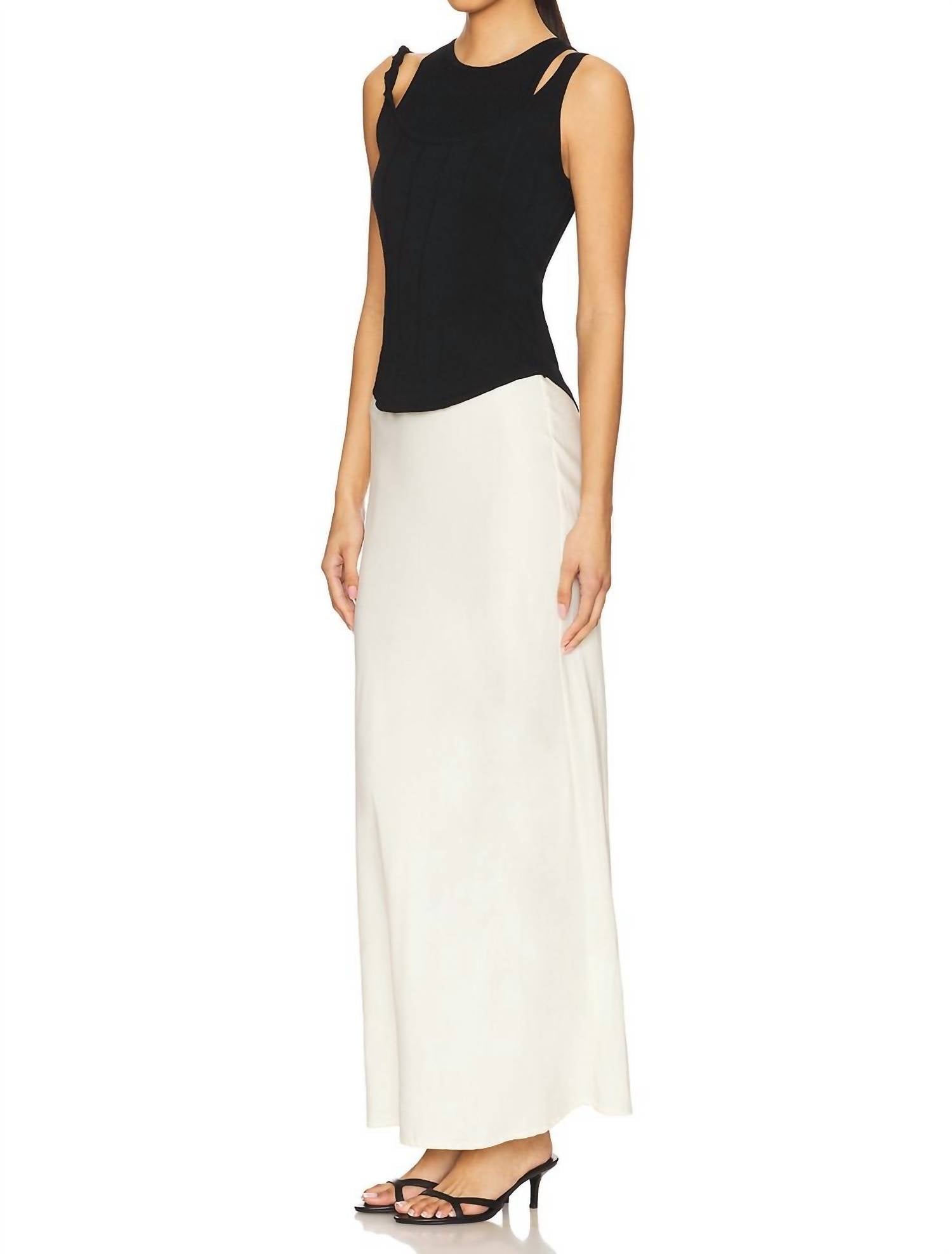 SOVERE Tranquil Knit Dress in black cream - women's dress - alternate view