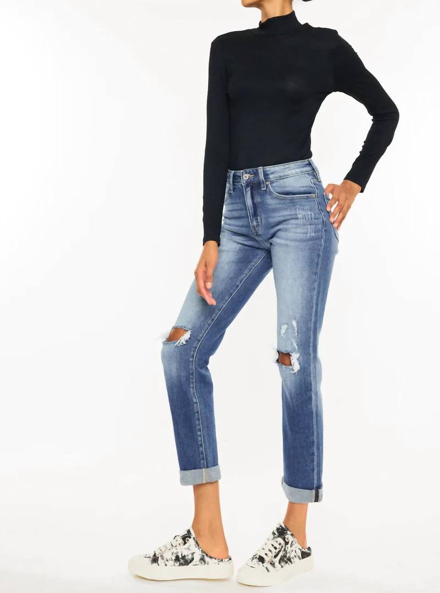 Kancan - Raven Ultra High Rise Slim Straight Leg Jeans
