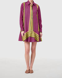 Livro Polly Dress in wildberry stripes - women's dress