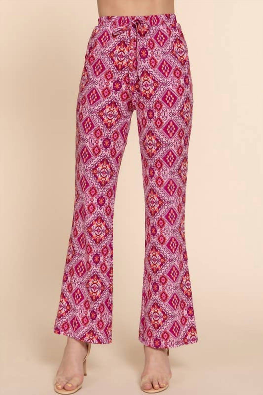 Active Basic - Stretch Print Straight Long Pants