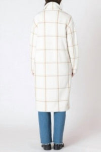 Dex Women's Longline Soft Sweater Coat in cream - women's jacket - detail view