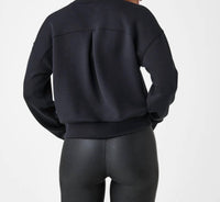 Spanx Airessentials Crew Pullover in very black - women's top - detail view