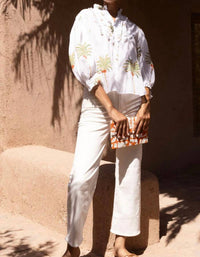 Oliphant - Ruffle Front Button Blouse