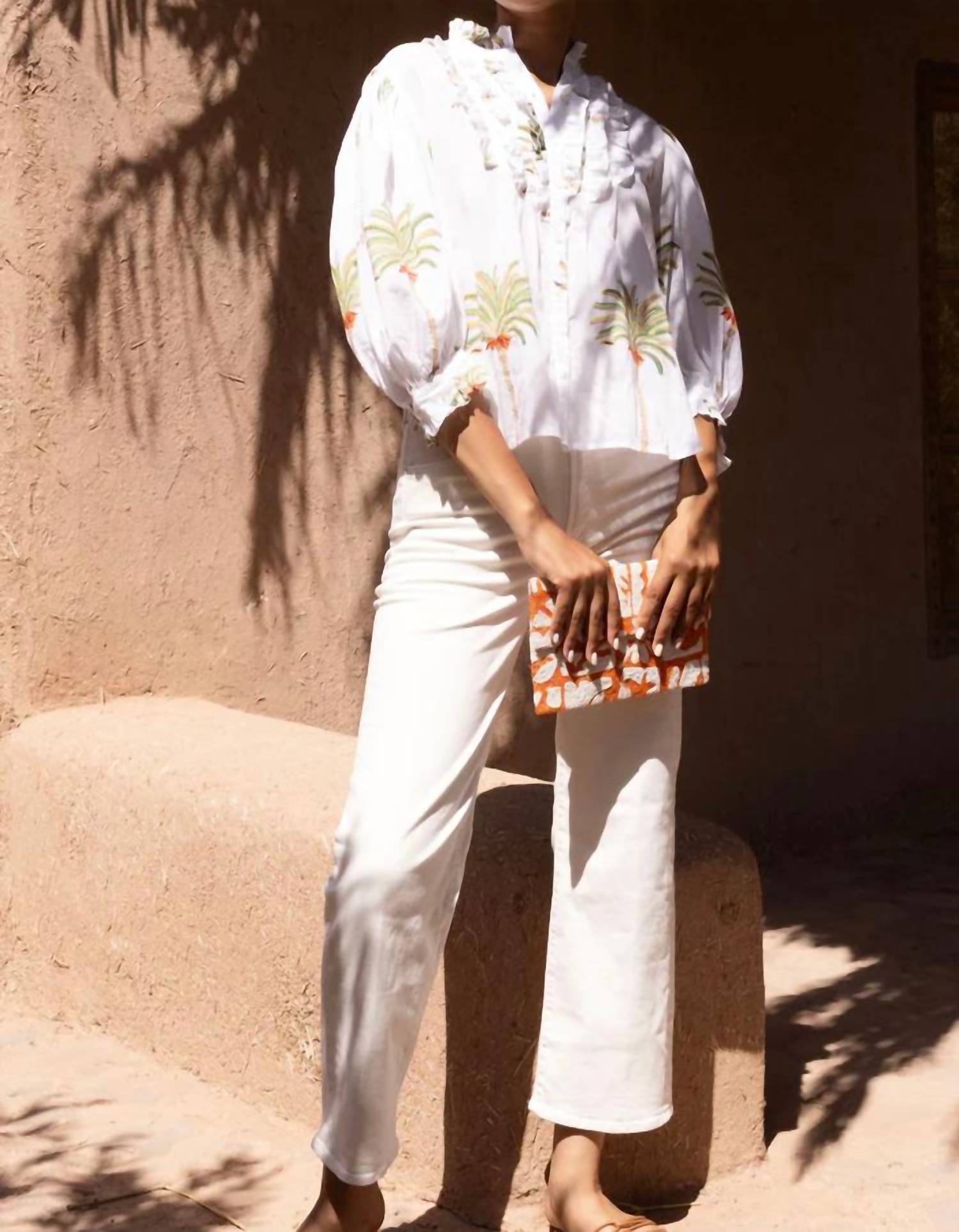 Oliphant - Ruffle Front Button Blouse