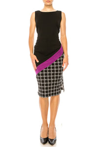 Maya Brooke - Angled Contrast Print Jacket Dress