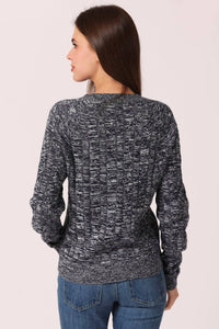 Minnie Rose - Cotton Oversized Marled Cable Sweater