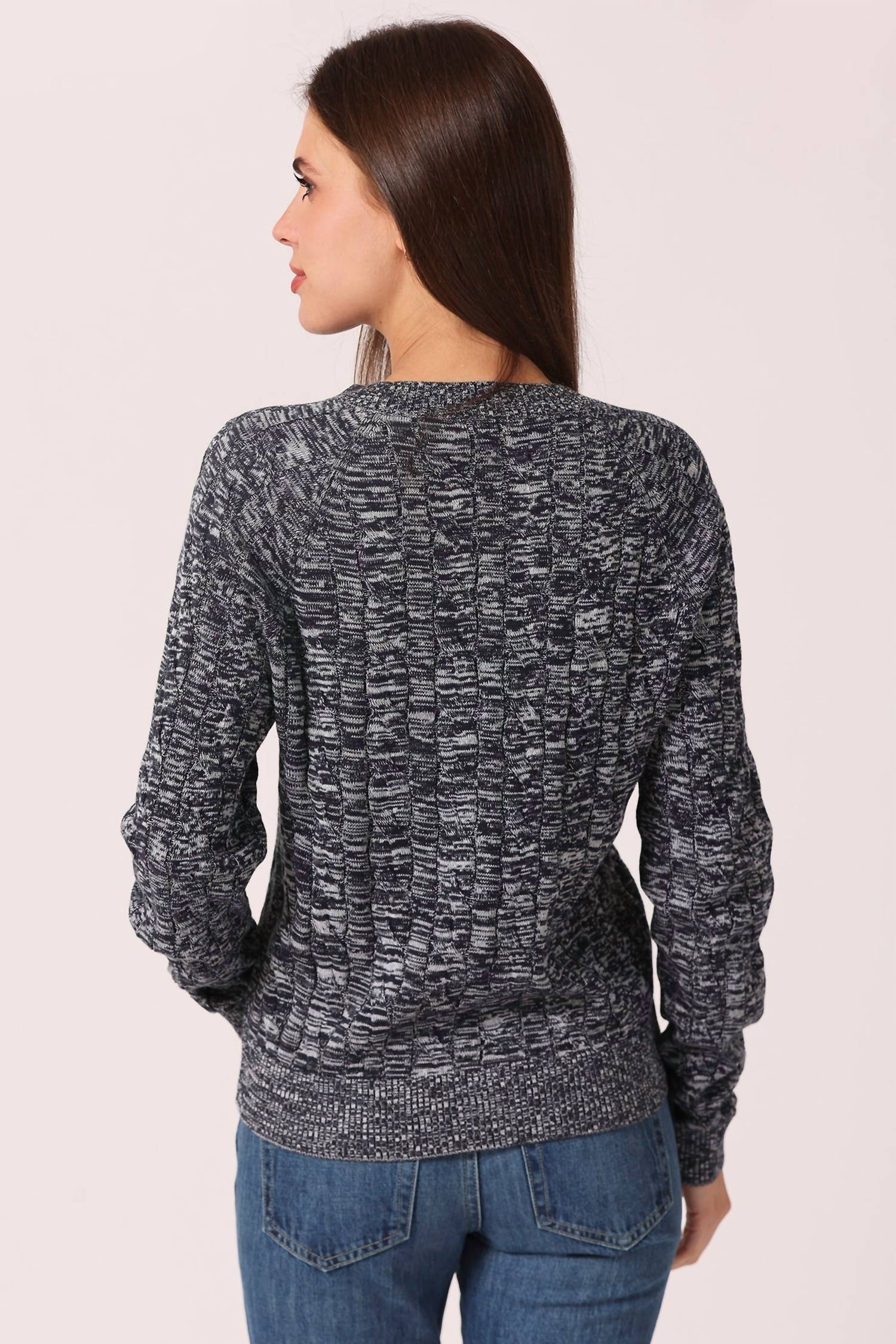 Minnie Rose - Cotton Oversized Marled Cable Sweater