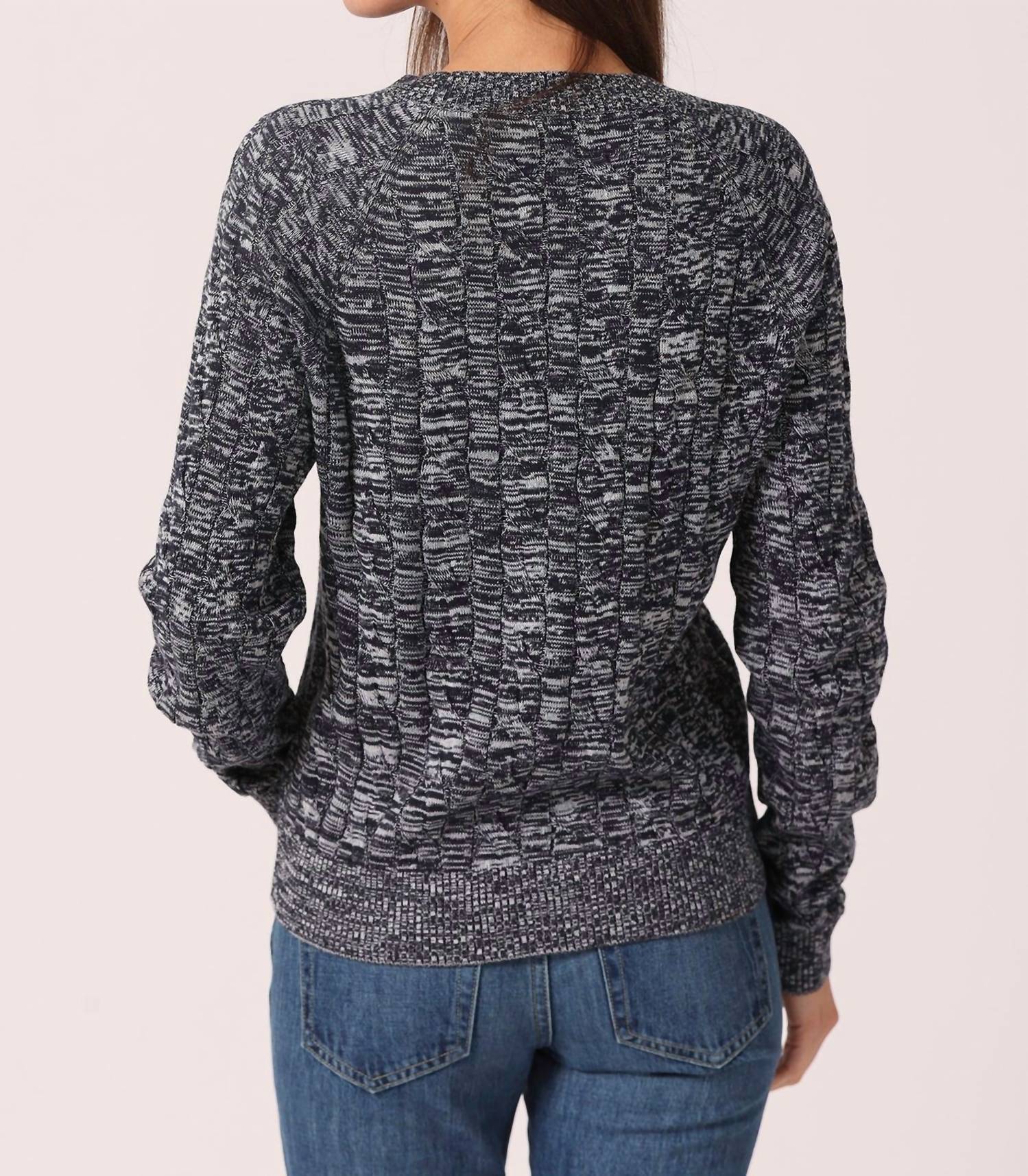 Minnie Rose - Cotton Oversized Marled Cable Sweater