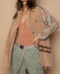 Pol - Oversized Jacquard Print Shacket