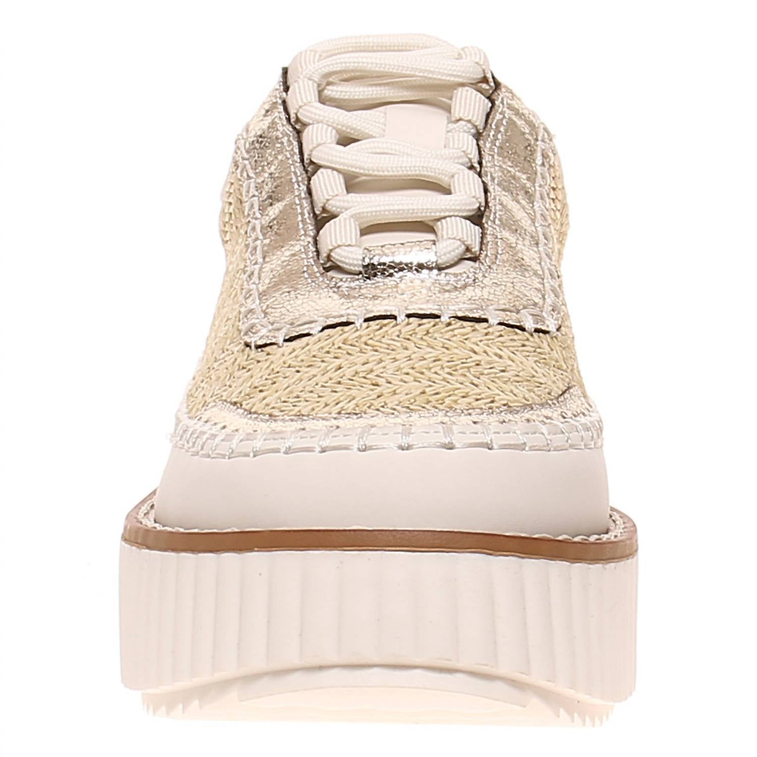 Pierre Dumas Women's Sweet 1 Sneaker in gold combo - women's sneaker - detail view