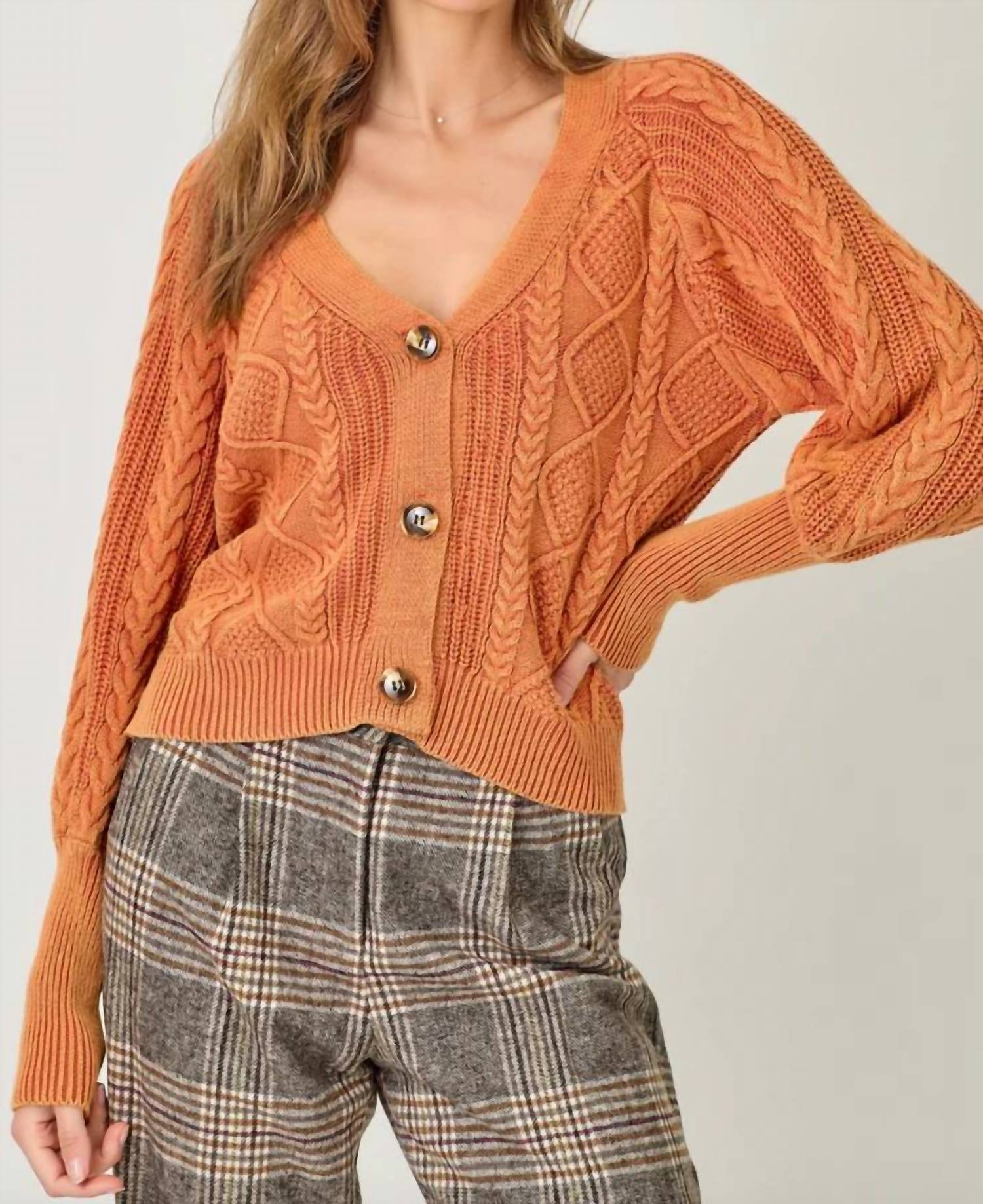 Mystree - Mixed Weave Sweater Cardigan
