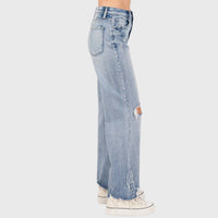 Petra153 - DISTRESSED HIGH RISE COMFORT VINTAGE FLARE JEANS