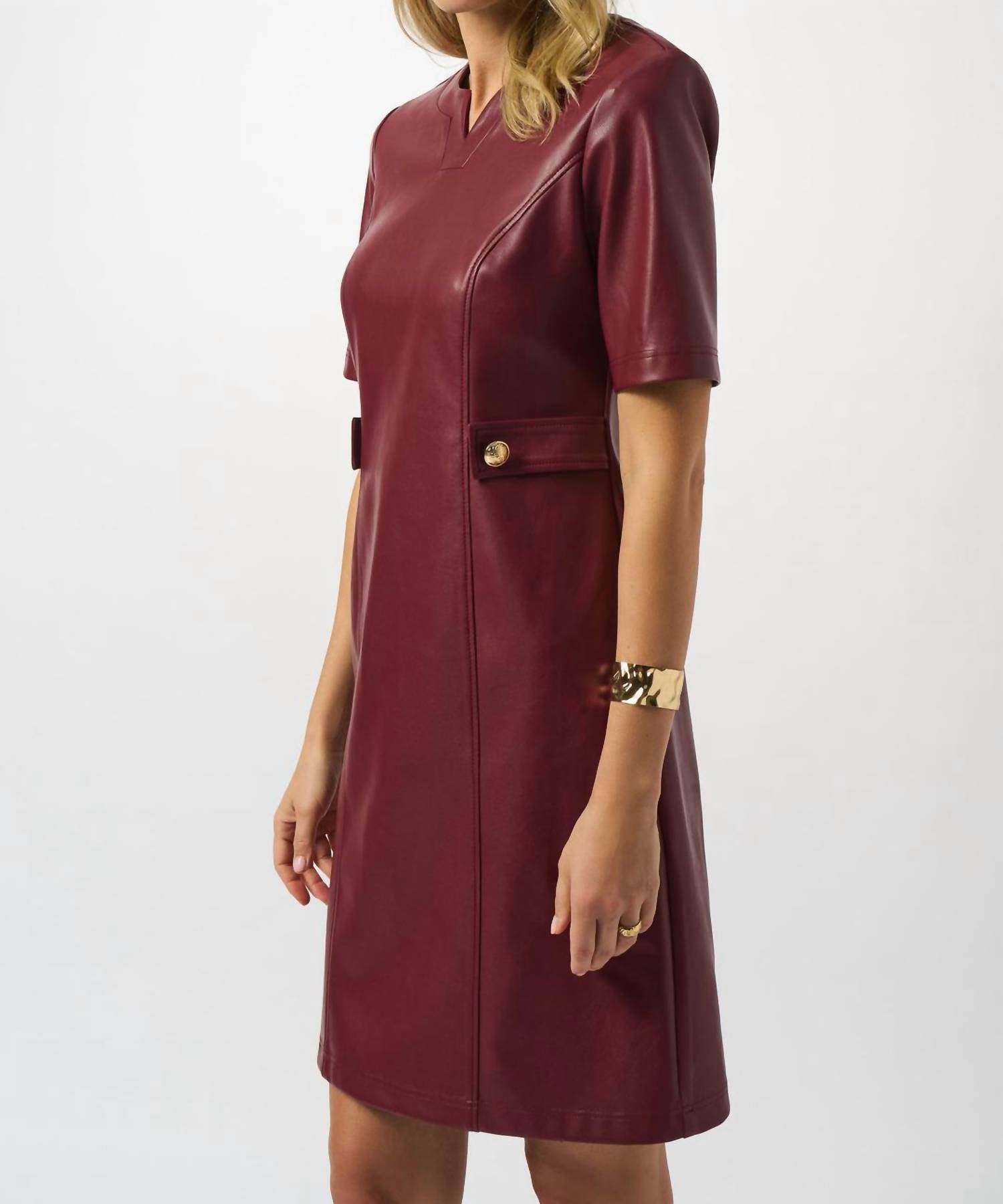 Joseph Ribkoff - Leatherette A-line Dress